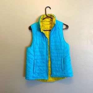 Reversible! Vibrant Green and Blue Puffy Vest